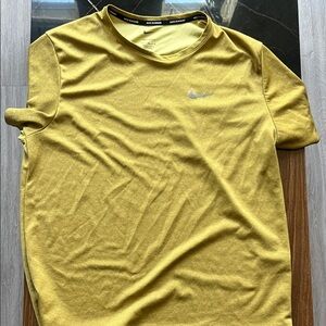 Nike running mustard yellow dri -fit T-Shirt